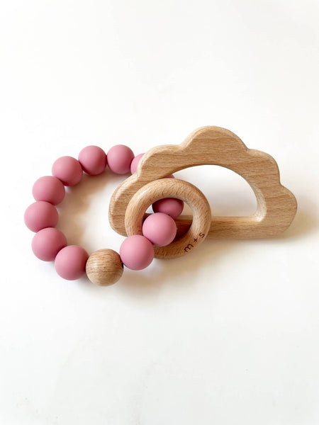 Marlowe and Sage LLC - Cloud Teether-Silicone and Beech Wood