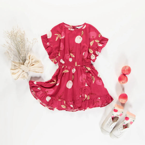 Souris Mini - Pink Flared Cherry Dress