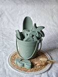 Rammelaartje - Summer Silicone Bucket with Shapes - Sage