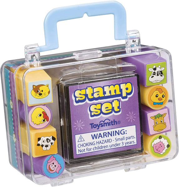 Toysmith - Mini Stamp Sets with Case, 8 stamps, Art Kit, Ink, Decorate