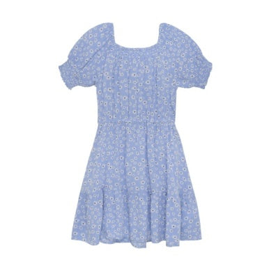 Creamie - Flower Crepe Dress in Blue