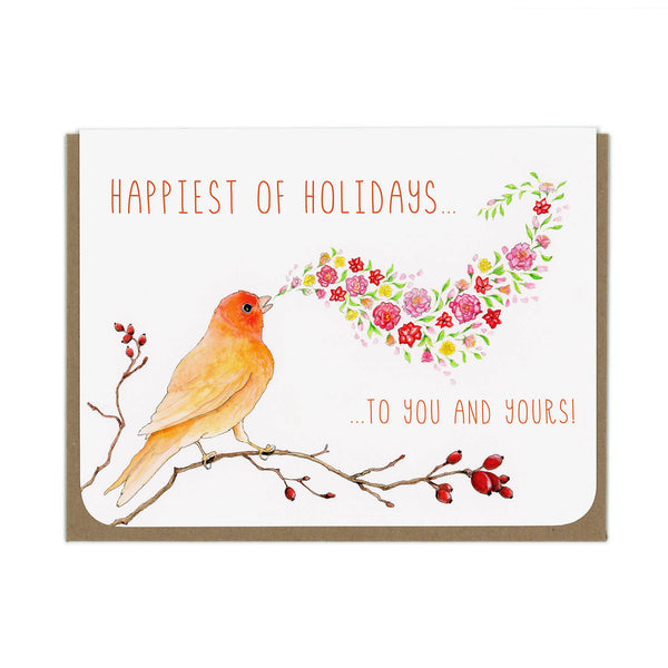 Amy Rose - HOLIDAY Canary Greeting Card - Two Little Birds Boutique