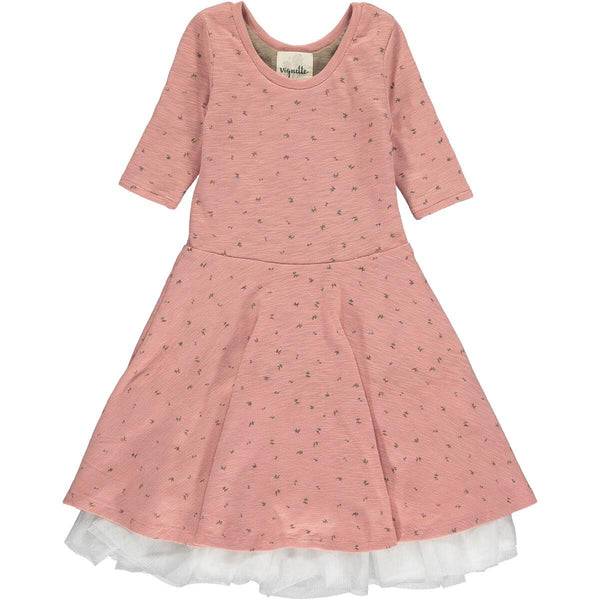 Vignette - Annie Dress in Pink & Tan Reversible