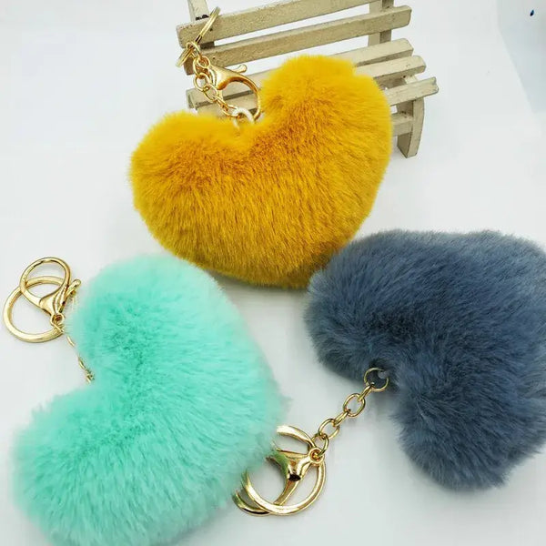 Sweet Cherry Sky - Furry Heart Plush Keychain
