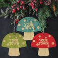 Rock Scissor Paper - Mushroom Nevada City Wood Shape Ornament - Red