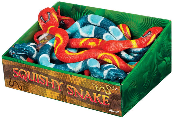 Toysmith - 16.5" Squishy Snakes, Stretch to 4 Feet, Assorted Styles