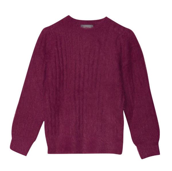 Creamie - Pullover  Fluffy Knit - Raspberry Radiance