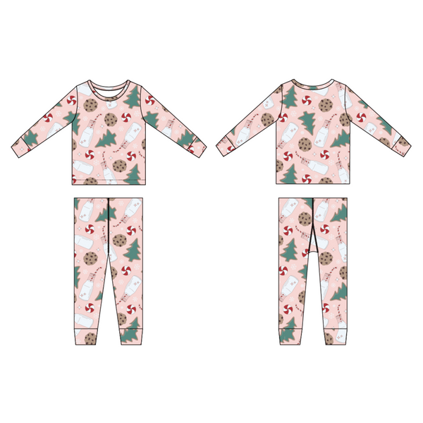 Sweet Bamboo - Santa Cookies - Pink - Two Piece