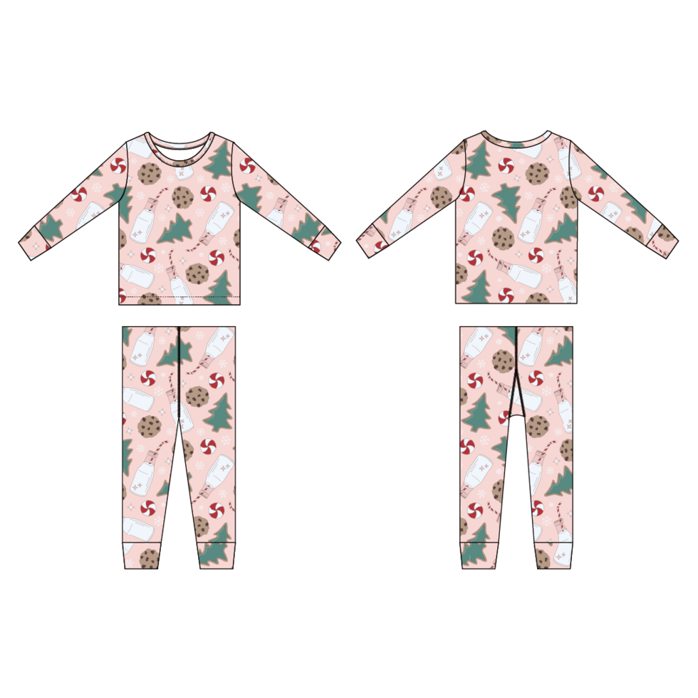 Sweet Bamboo - Santa Cookies - Pink - Two Piece