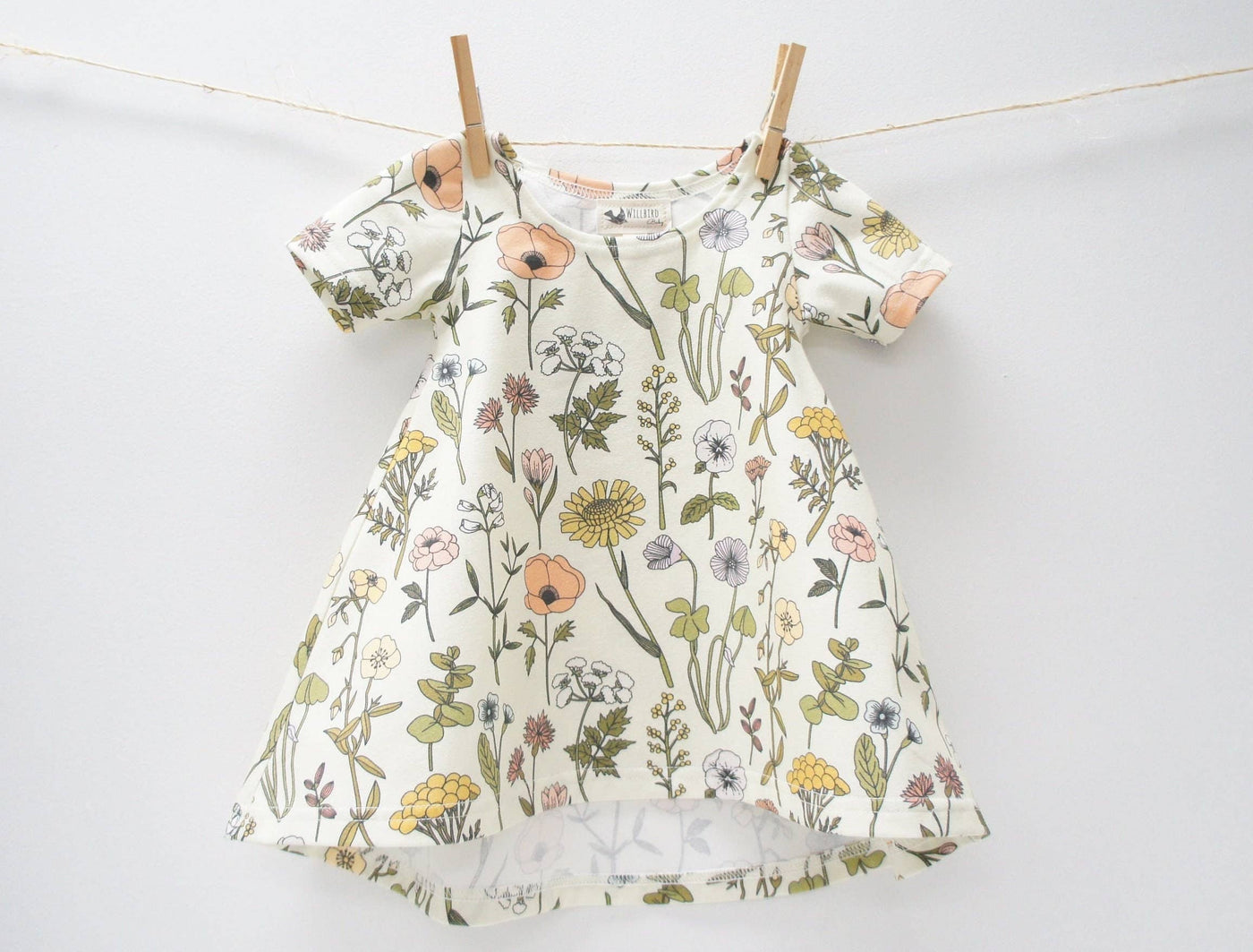 Willbirdbaby - Chickadee Swing Dress, Wildflowers