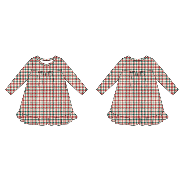 Sweet Bamboo - Red Tartan - Boho Dress -