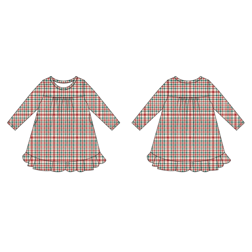 Sweet Bamboo - Red Tartan - Boho Dress -