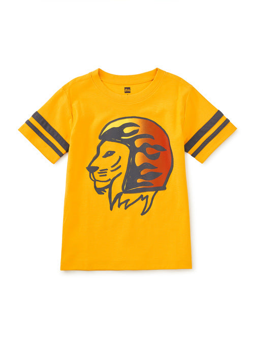 Tea Collection - Fearless Lion Sporty Graphic Tee - Gold