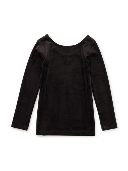 Tea Collection - Velour Long Sleeve Slim Fit Top