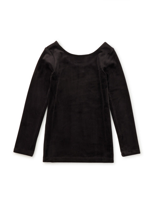 Tea Collection - Velour Long Sleeve Slim Fit Top