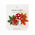 iMiN Kids - Handmade Felt Hedgehog Under Mushroom Hair Clip