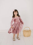 Ollie Jay - Gwendolyn Dress in Tea Rose Crushed Velvet
