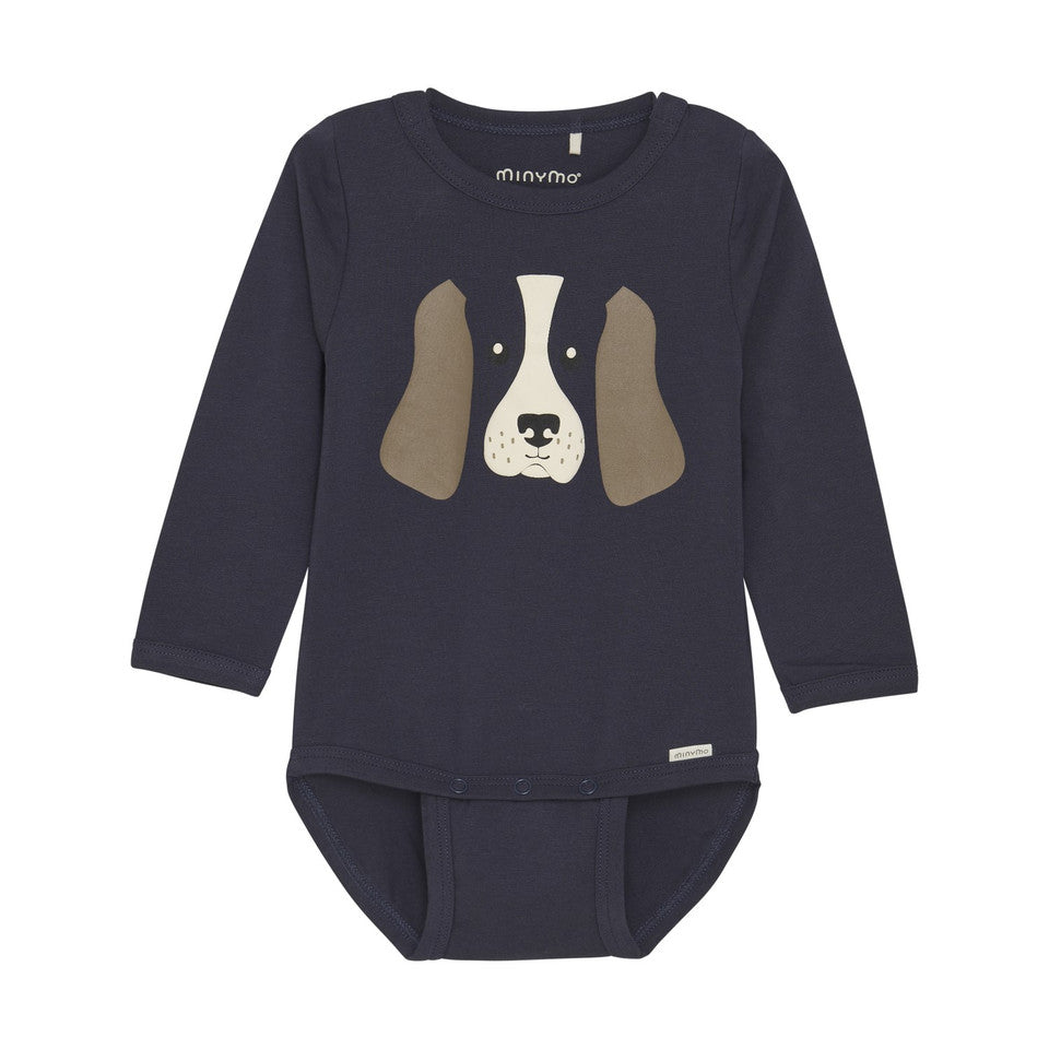 Minymo - Puppy Dog Onesie in Parisian Night