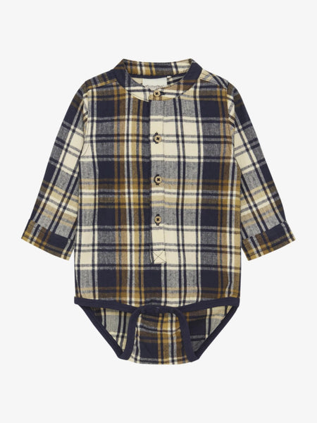 Minymo - Flannel Woven Onesie in Parisian Night