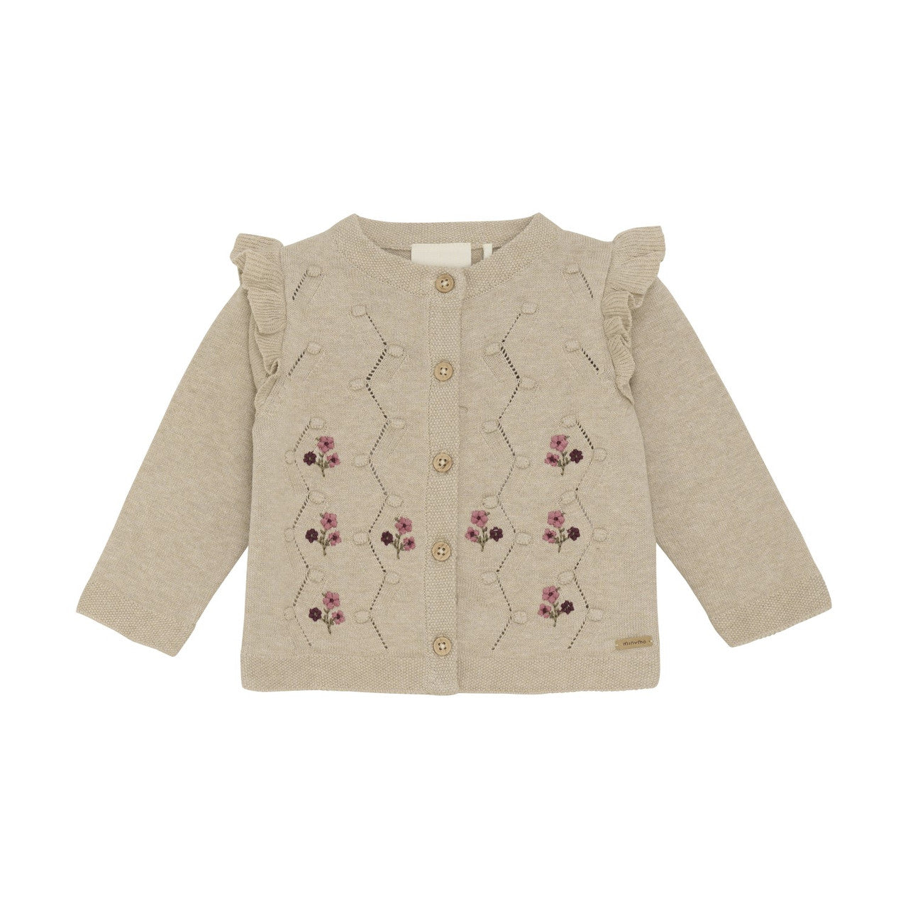 Minymo - Biege Floral Baby Girl Sweater