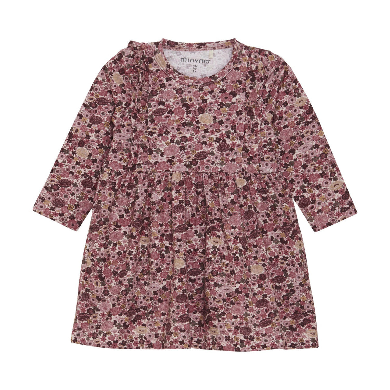 Minymo - Dusty Rose Floral Baby Girl Dress