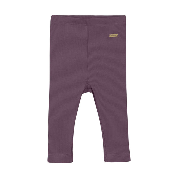 Minymo - Black Plum Baby Ribbed Leggings