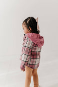 Babysprouts | Kid's Hooded Shacket - Granite Plaid