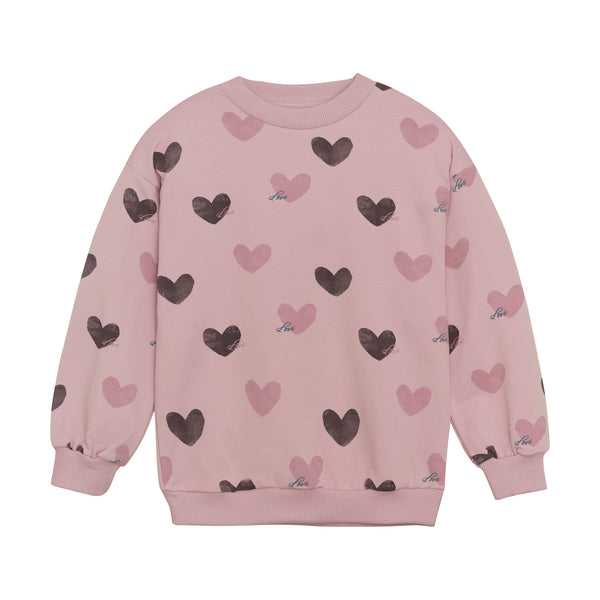 Minymo - Dawn Pink Heart Sweatshirt