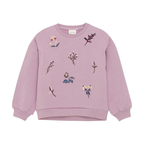 Minymo - Orchid Haze Embroidered Fleece Sweatshirt