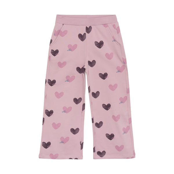 Minymo - Dawn Pink Heart Bell Bottom Pants