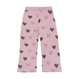 Minymo - Dawn Pink Heart Bell Bottom Pants