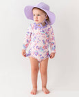 RuffleButts - Girls Lavender Swim Hat
