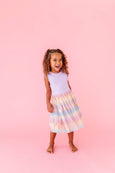 Bird & Bean® - Kids Bamboo + Tulle Dress - Astra Rainbow Twinkle 