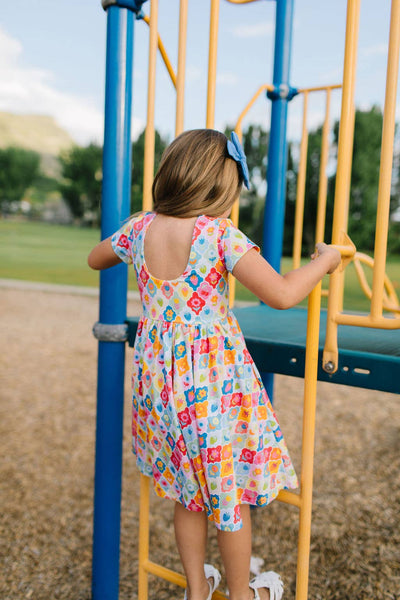Ollie Jay - Classic Twirl Dress in Sunshine Tile