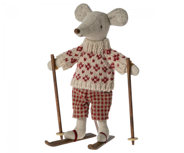 Maileg - Winter Mouse, with Ski Set, Mum