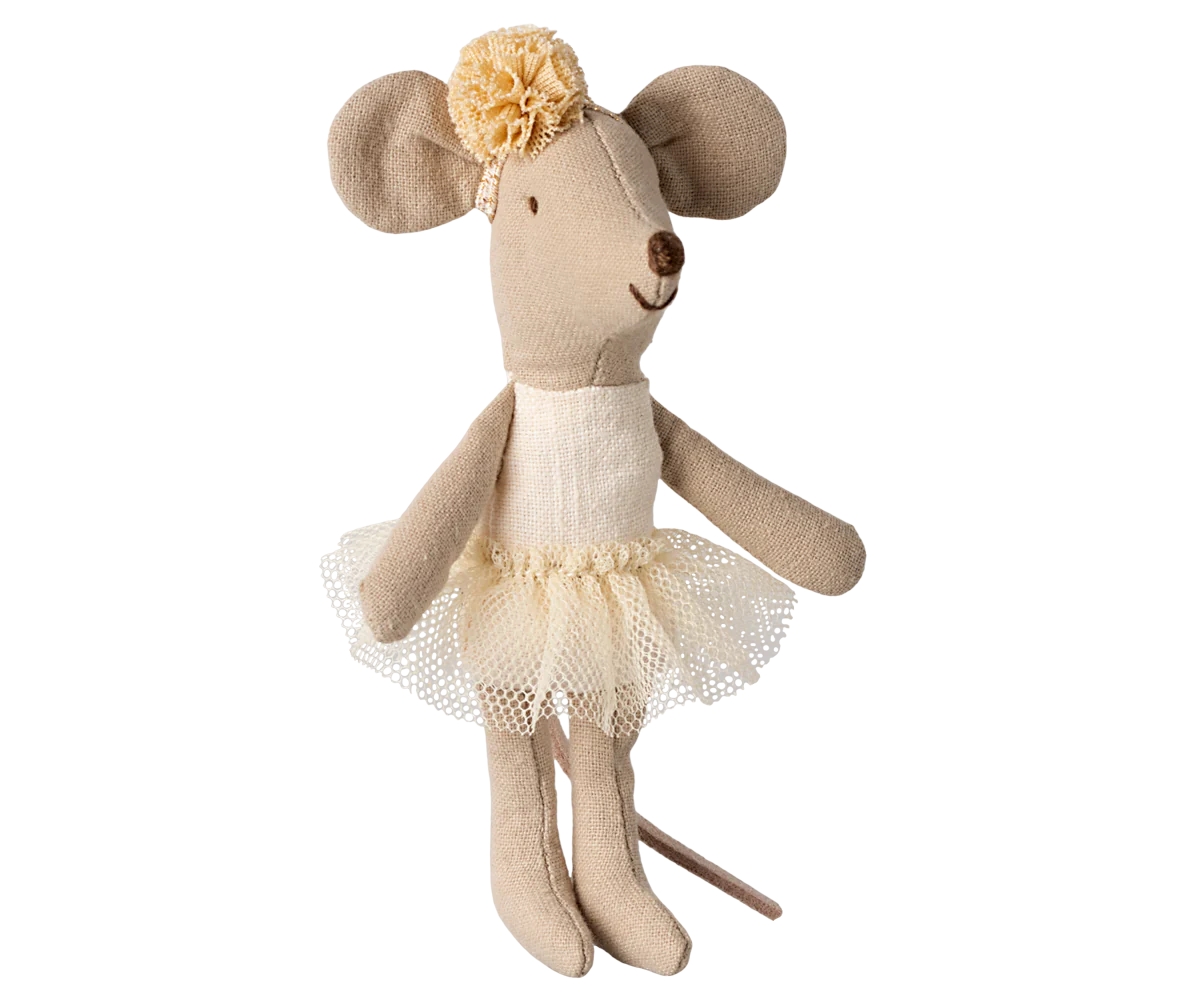 Maileg- Ballerina mouse, Little Sister - Off white