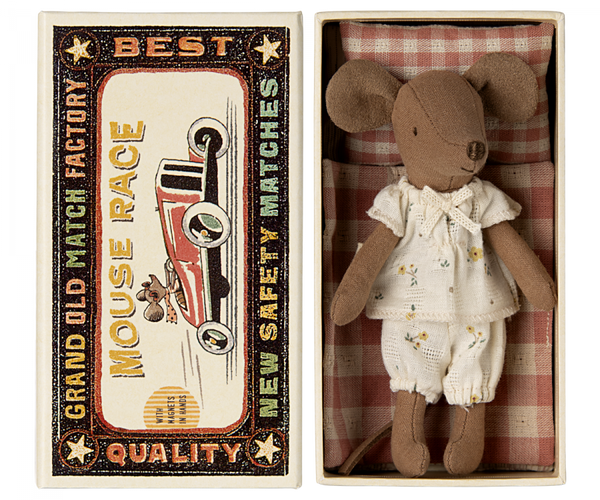 Maileg -  Big Sister Mouse in Matchbox - in Pajamas