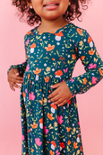 Bird & Bean® - Kids Long Sleeved Bamboo Dress - Sylva