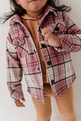 Babysprouts | Kid's Hooded Shacket - Granite Plaid
