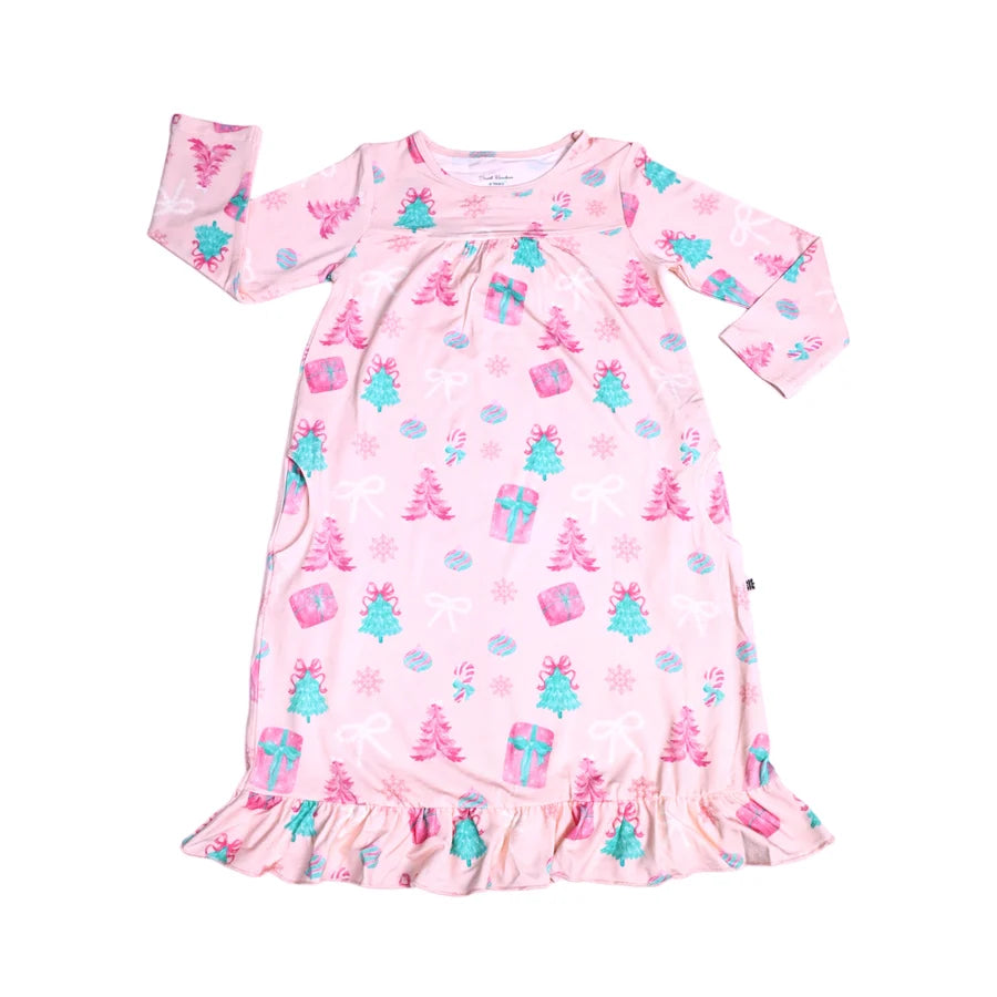 Sweet Bamboo - Christmas at Tiffany's - Gifts, Ribbon & Pearls Nightgown