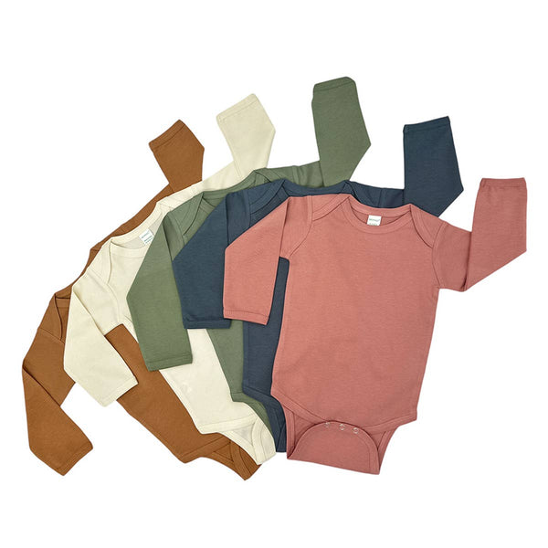 MONAG - Organic Long Sleeve Baby Bodysuit, Sustainable Baby Onesie