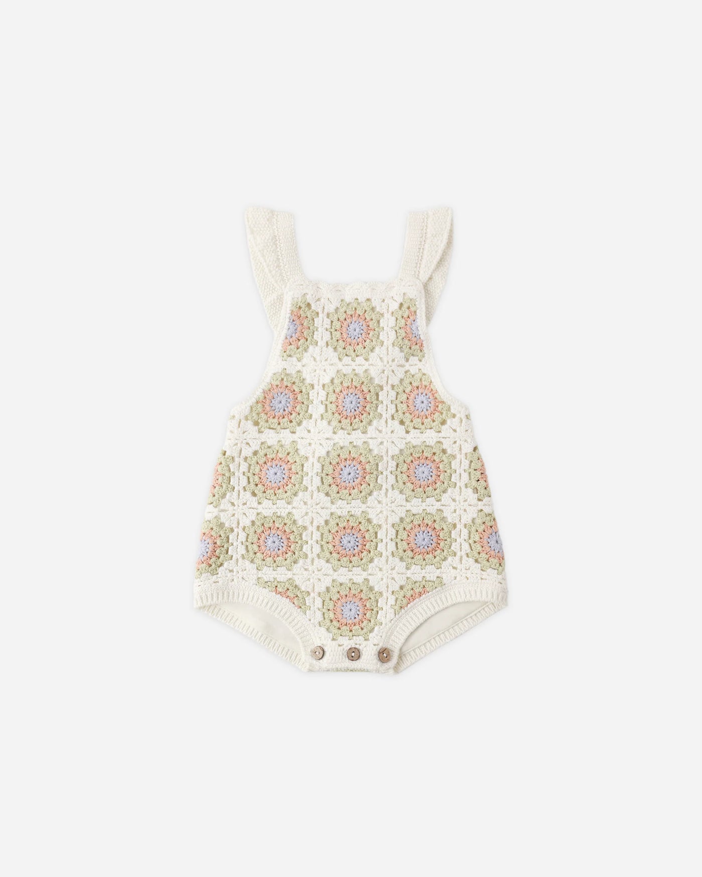 Rylee & Cru l Crochet Romper Citron Daisy Check