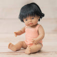 Miniland - Doll Hispanic Girl 15” Salmon rompers