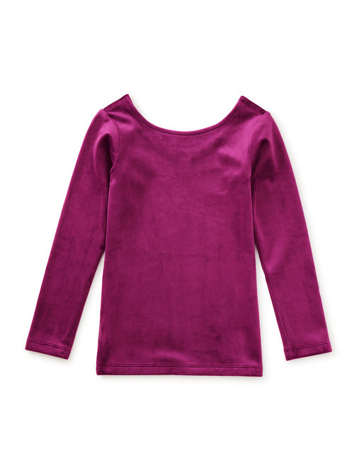 Tea Collection - Velour Long Sleeve Slim Fit Top - Cosmic Berry