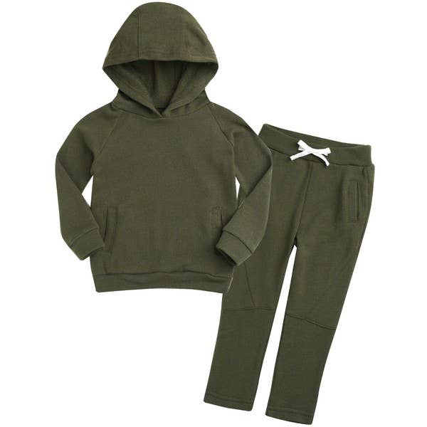 Vaenait Baby - Green Cotton Hoodie & Pants Set