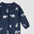 Petit Lem - Winter Polar Bear Print on Navy Sleeper