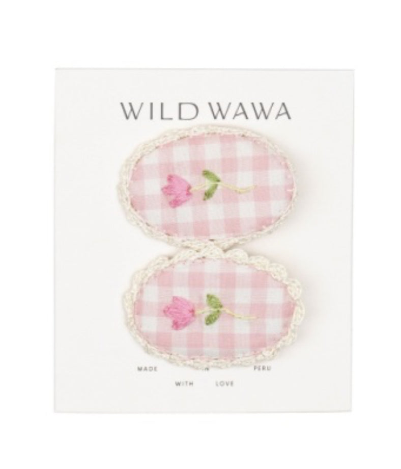 Wild Wawa - Crochet Clip - Pink Gingham
