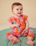 Tea Collection - Tulip Sleeve Baby Romper - Poppy Poppies