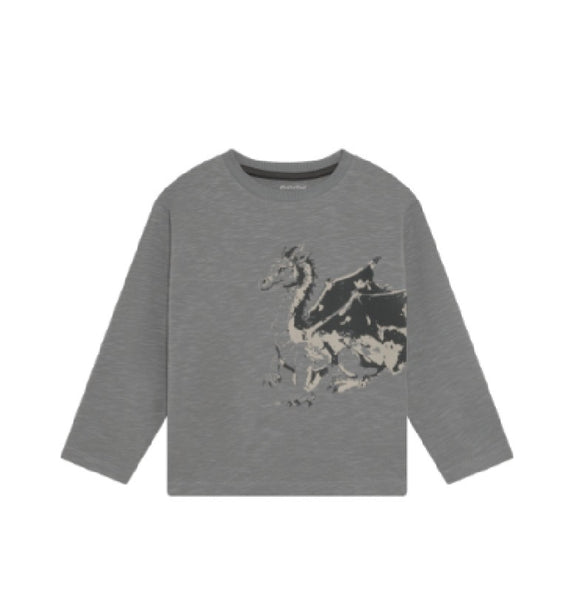 Minymo - Dragon Long Sleeve Shirt in Gray