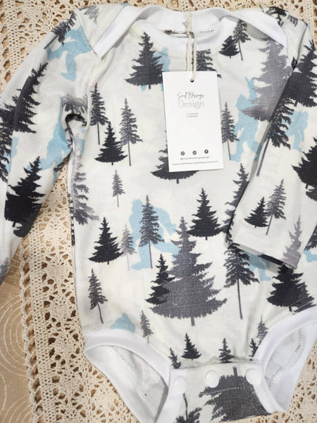 Small Blessings Design - Infant bodysuit, camping bodysuit, infant romper, big foot